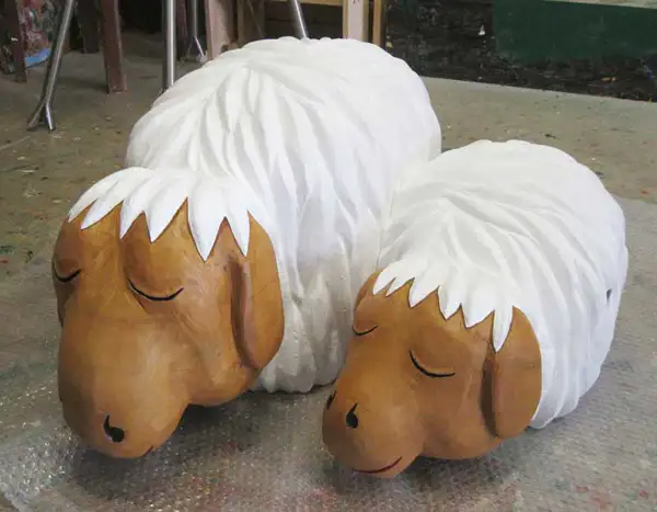 SCULPTURE MOUTONS ENDORMIS SPIELART